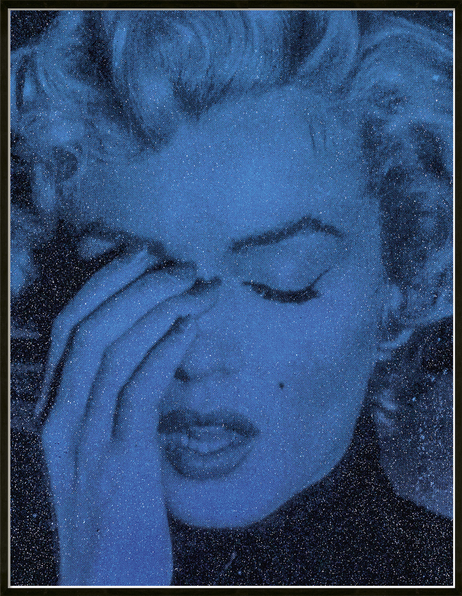 Bild "Marilyn Crying (Blue)" (2013) (Unikat) von Russell Young