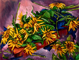 Bild "Sonnenblumen" (2011) (Unikat) von Bettina Moras