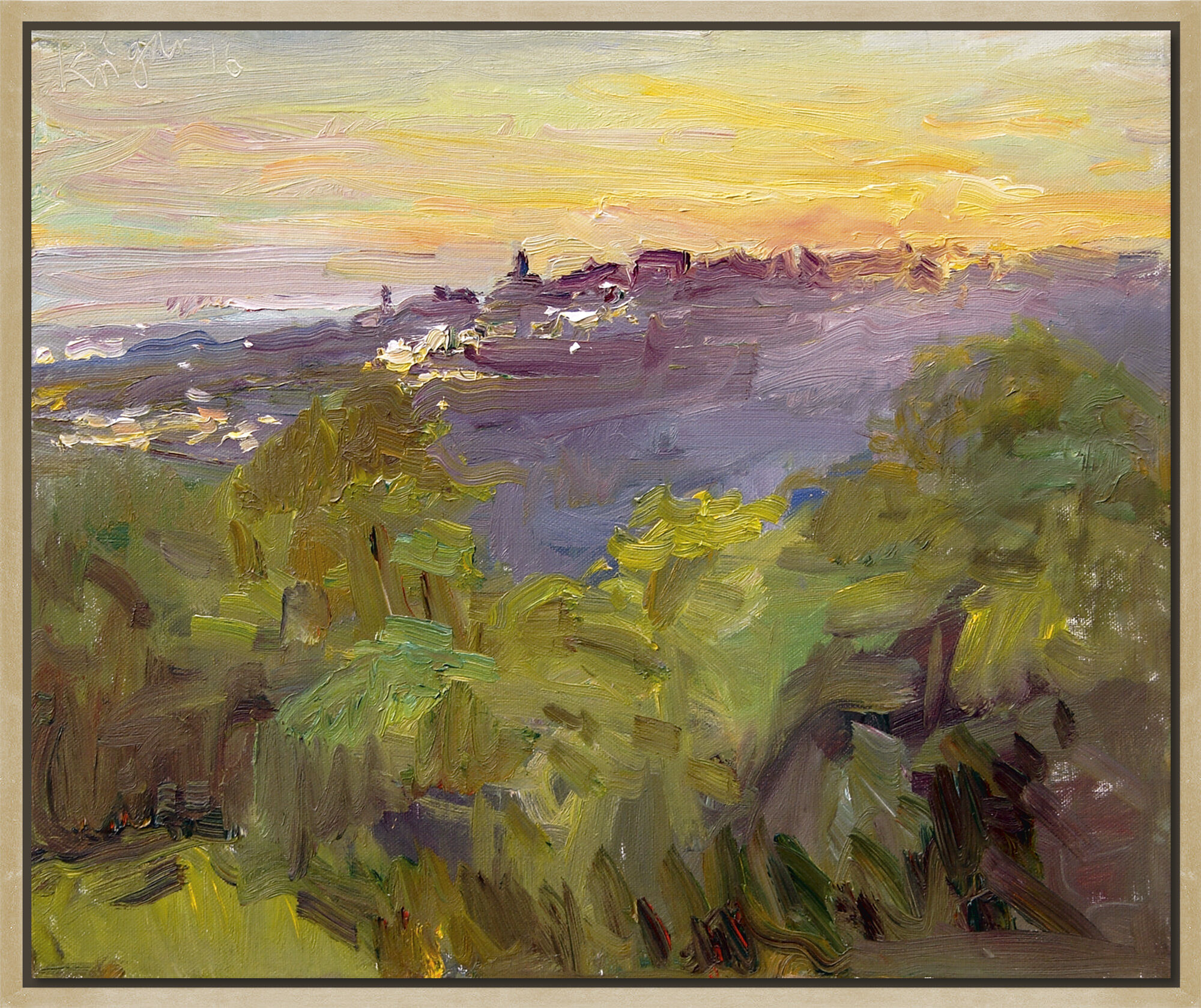 Picture "Sunset in the Campagna" (2016) (Unique piece) by André Krigar